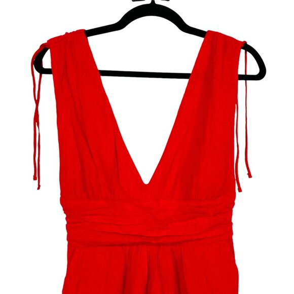 One Clothing V-Neck Sleeveless Romper Red Size Medium - Picture 3 of 10